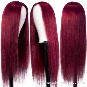 Wholesale ombre 360 lace front wig for black women 180% colored red wigs human hair lace front wigs